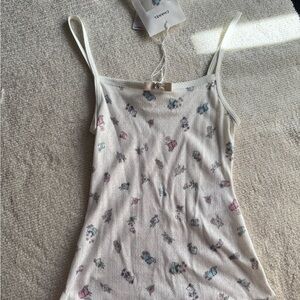 Chanel Cream Patterned Camisole Top